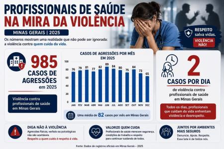Dados da Superintendência Regional do Trabalho apontam o impacto da violência no trabalho dos profissionais da saúde no estado • Itatiaia