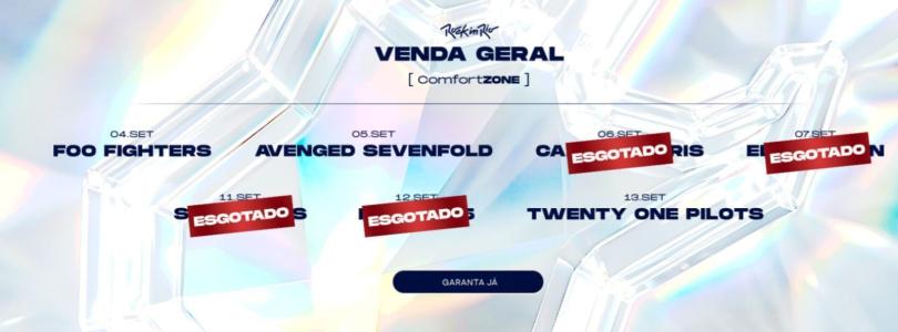 Quatro dias já estão com ingressos esgotados • Reprodução/Site oficial do Rock in Rio