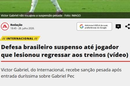 Jornal ABola, de Portugal • Reprodução/ABola