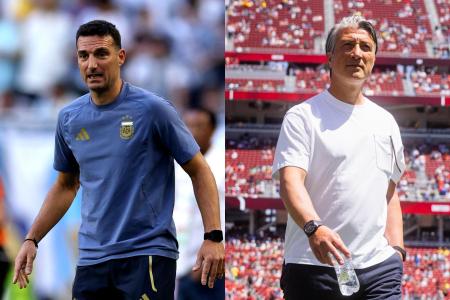 Treinadores de Argentina e Suíça na Copa