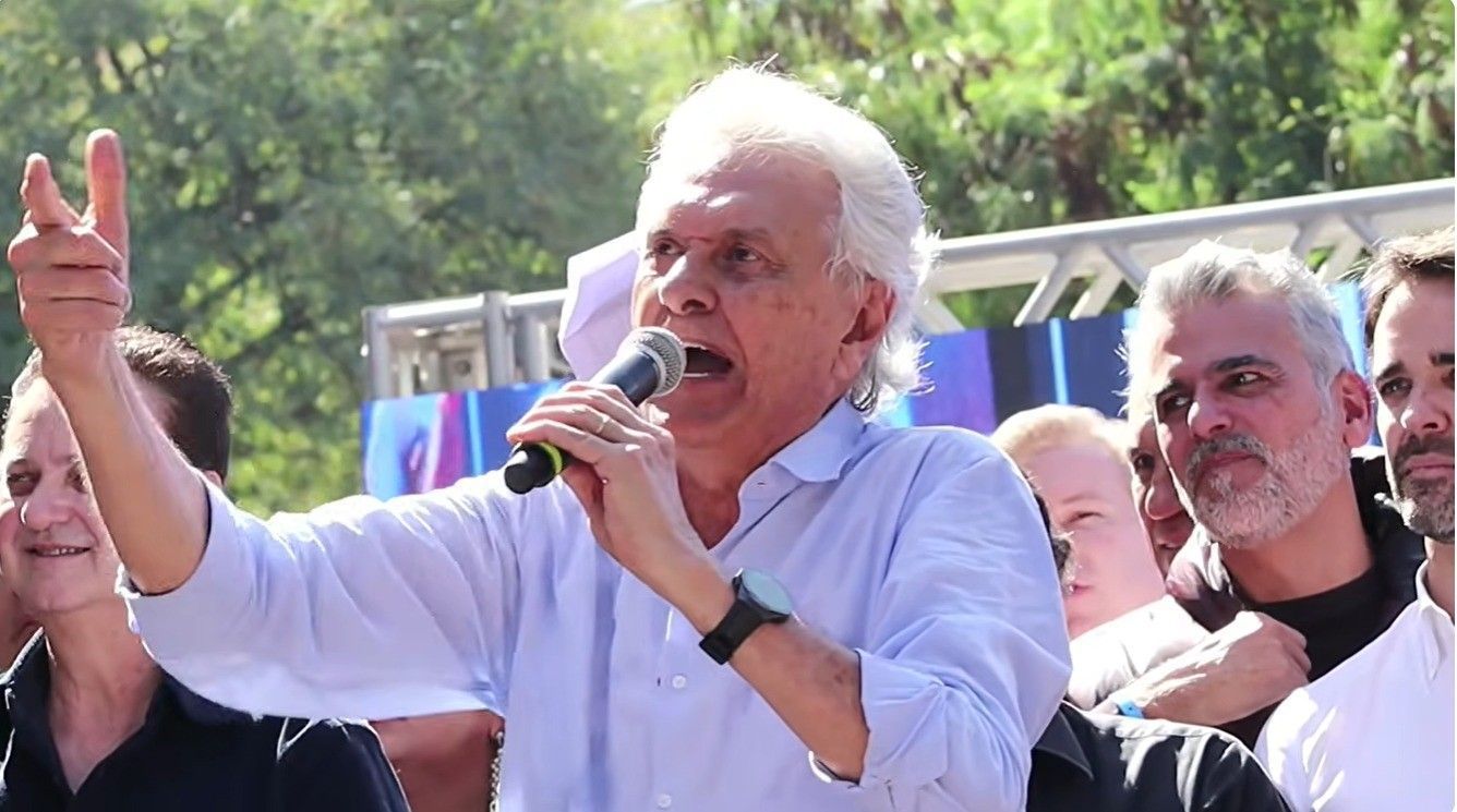 'Comigo bandido não se cria, PT não se cria', diz Caiado durante oficialização da candidatura