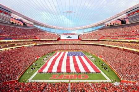 Projeto do novo estádio do Kansas City Chiefs • Divulgação MANICA/Kansas City Chiefs