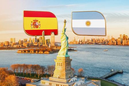 Arte da final da Copa do Mundo de 2026 entre Espanha e Argentina