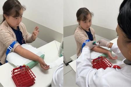 Cerejinha deu exemplo de coragem durante exame de sangue