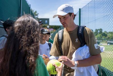 João Fonseca durante o torneio de Wimbledon, na Inglaterra