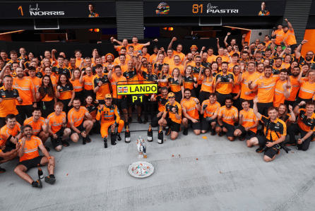 Lando Norris celebra vitórianno GP da Hungria de 21 2026