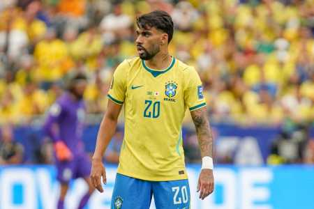 Lucas Paquetá em ação pelo Brasil na Copa de 2026