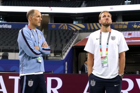 Tuchel e Kane, treinador e capitão da Inglaterra, respectivamente