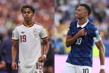 Yamal e Mbappé, astros de Espanha e França, respectivamente