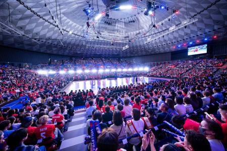 Ginásio de Osaka antes de duelo entre Brasil e Japão pela primeira fase da VNL Feminina