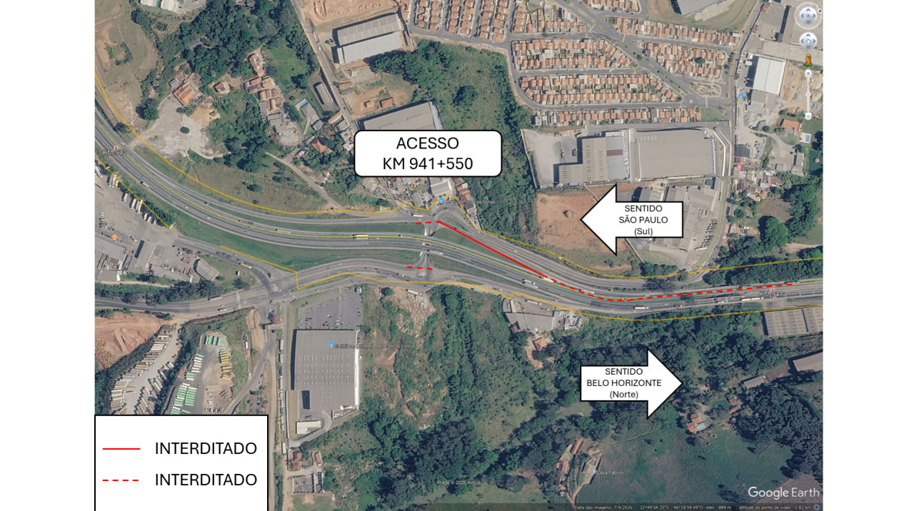 Obras na Fernão Dias alteram o trânsito em Extrema nesta sexta-feira