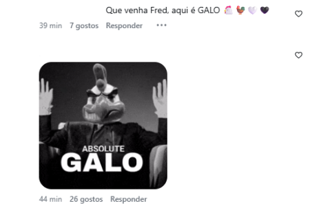 Torcida do Atlético nos comentários do post de Farbizio Romano • Reprodução