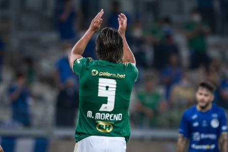 Marcelo Moreno celebra gol em Cruzeiro 2 x 0 Confiança, em 20 de agosto de 2021 • Bruno Haddad/Cruzeiro