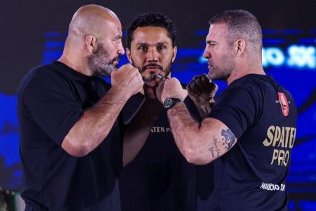 Maurício Shogun e Glover Teixeira em encarada antes do Spaten Fight Night