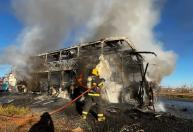 Passageiros escapam de incêndio em ônibus no Contorno Norte de Montes Claros