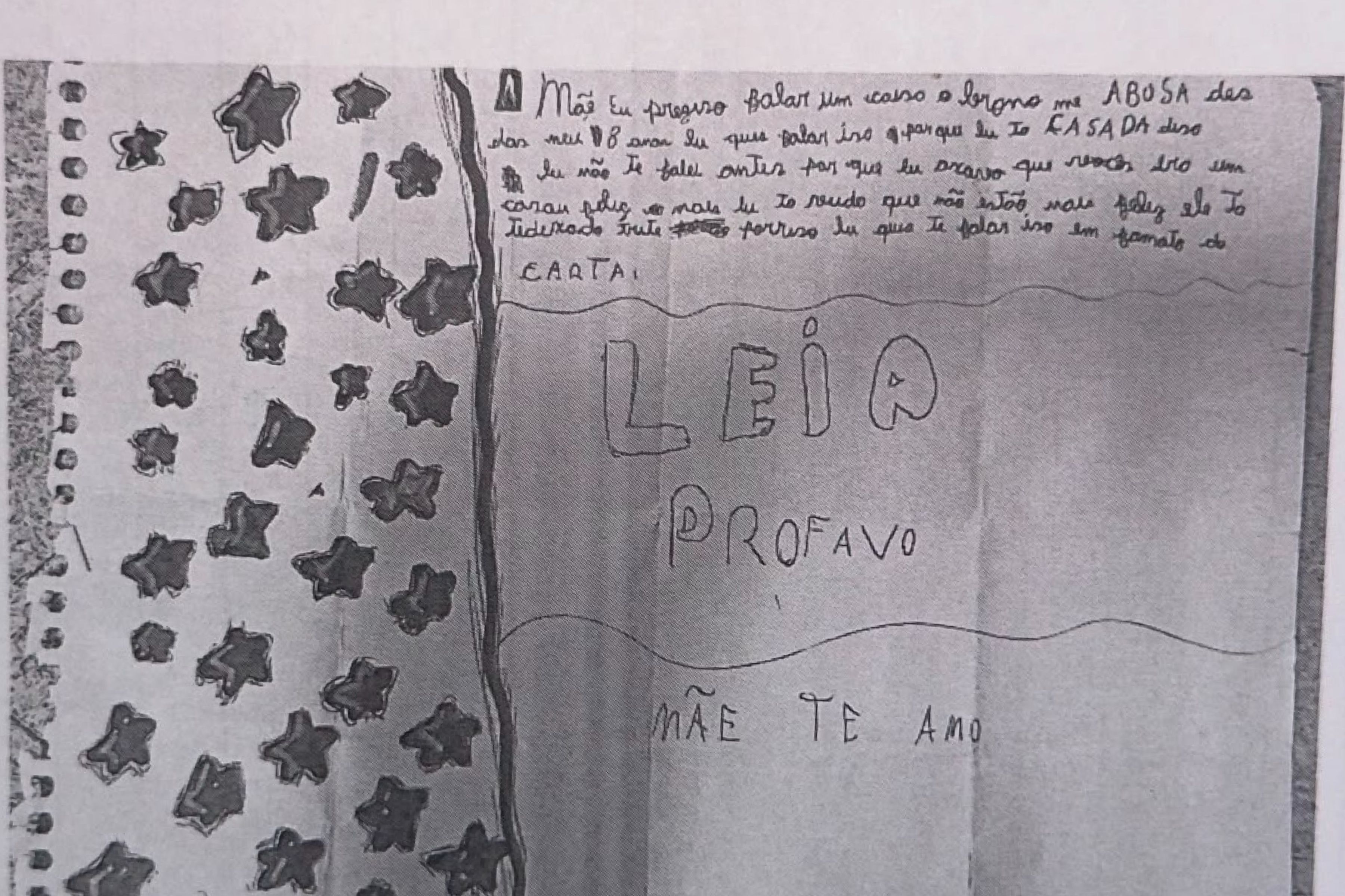 Filha de 10 anos escreve carta para a mãe e denuncia abusos do padrasto: 'Tô cansada'