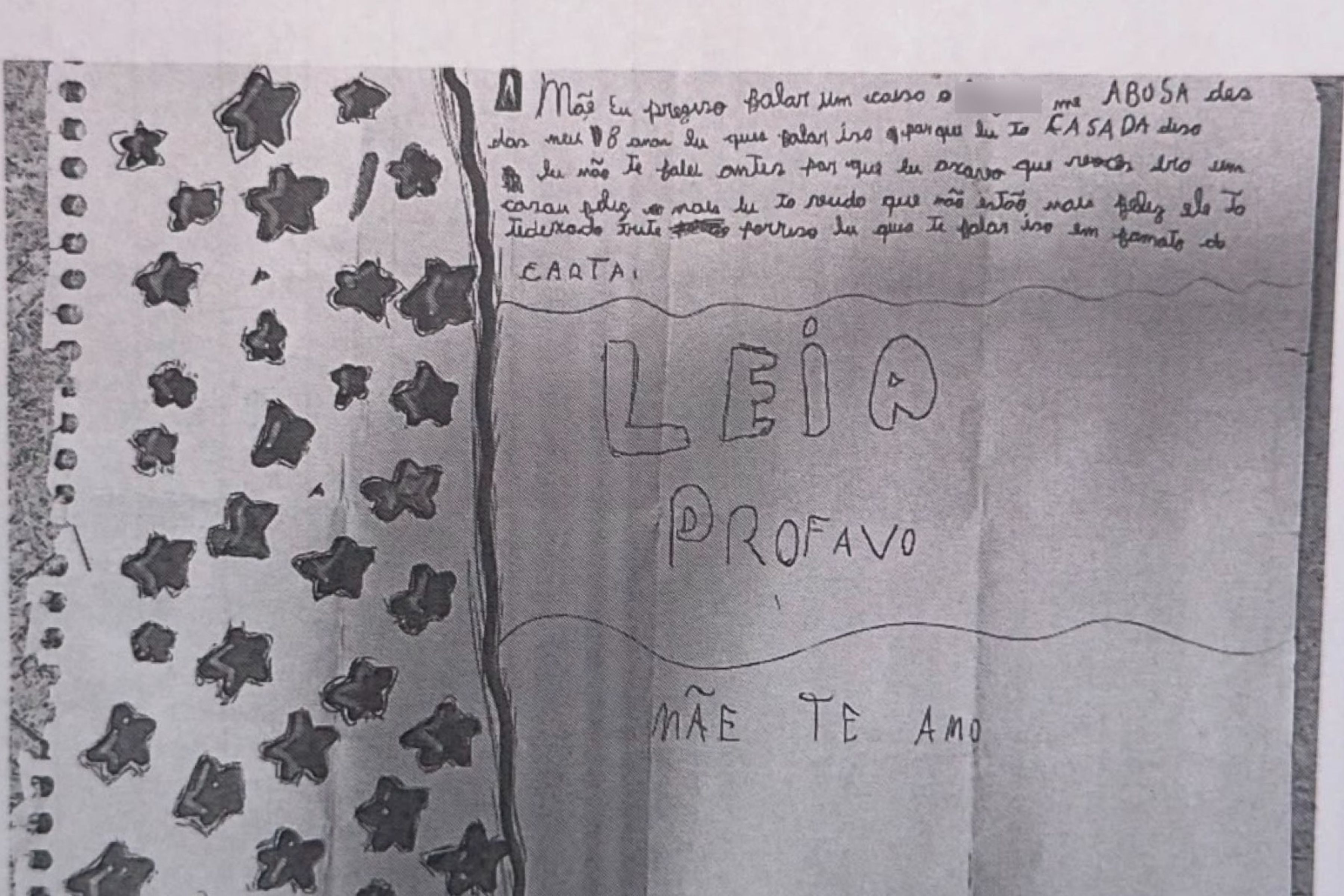 Filha de 10 anos escreve carta para a mãe e denuncia abusos do padrasto: 'Tô cansada'