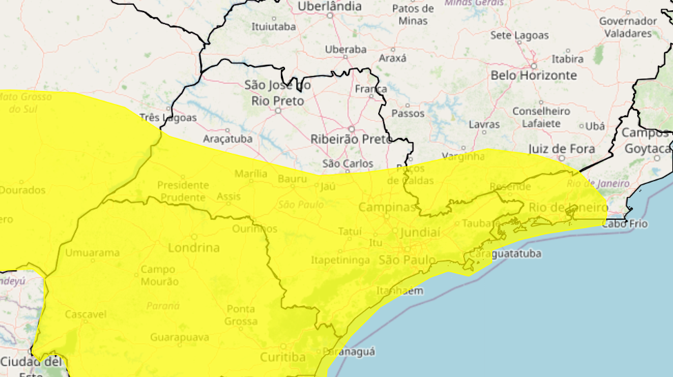 Inmet emite dois alertas meteorológicos para o Sul de Minas