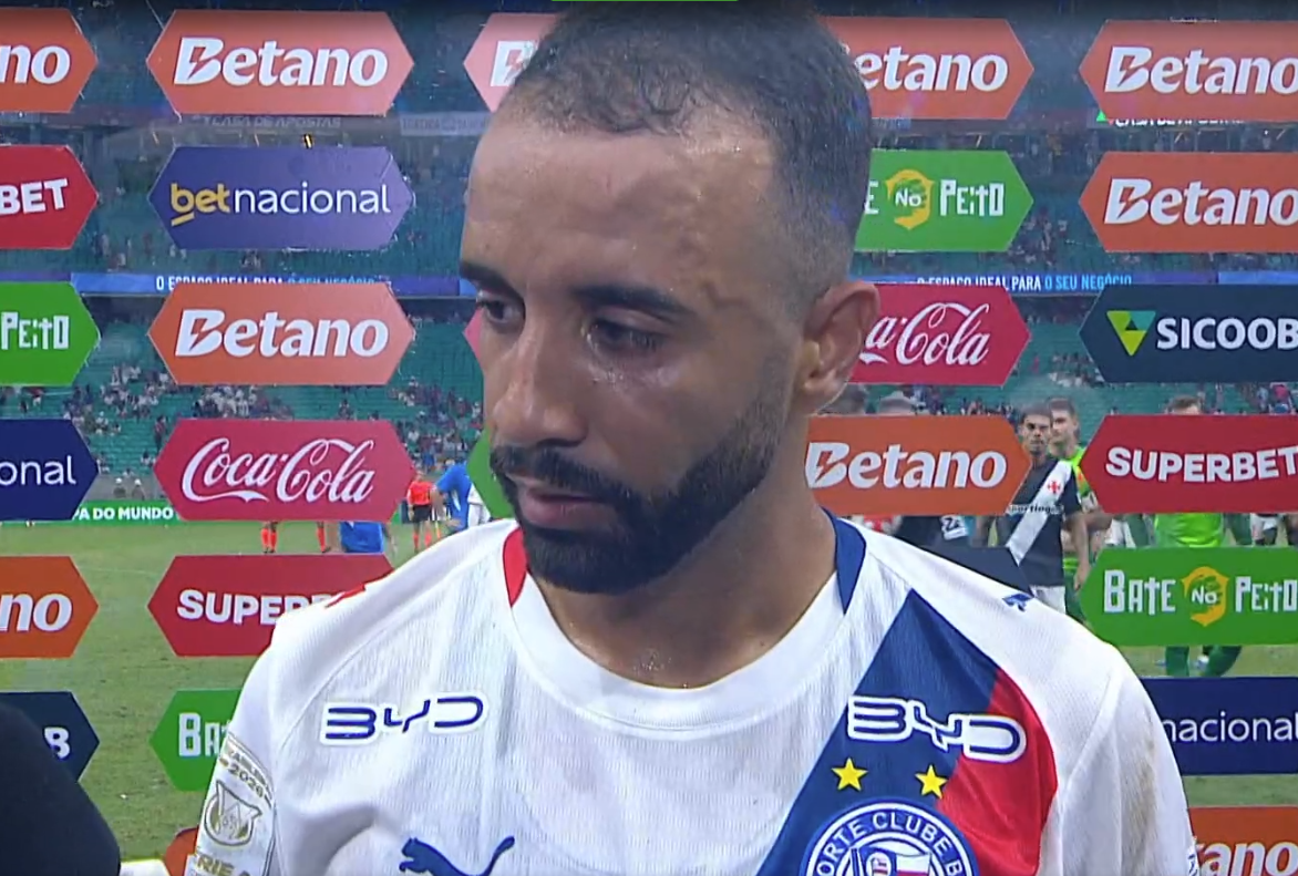 Recuperado de lesão, volante do Bahia celebra retorno, mas lamenta empate com Vasco