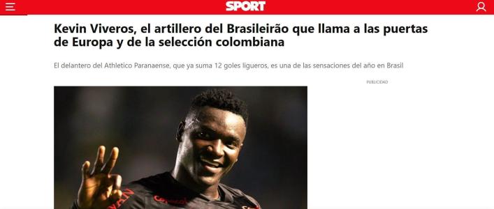 Jornal Sport sobre Viveros • Reprodução/Sport