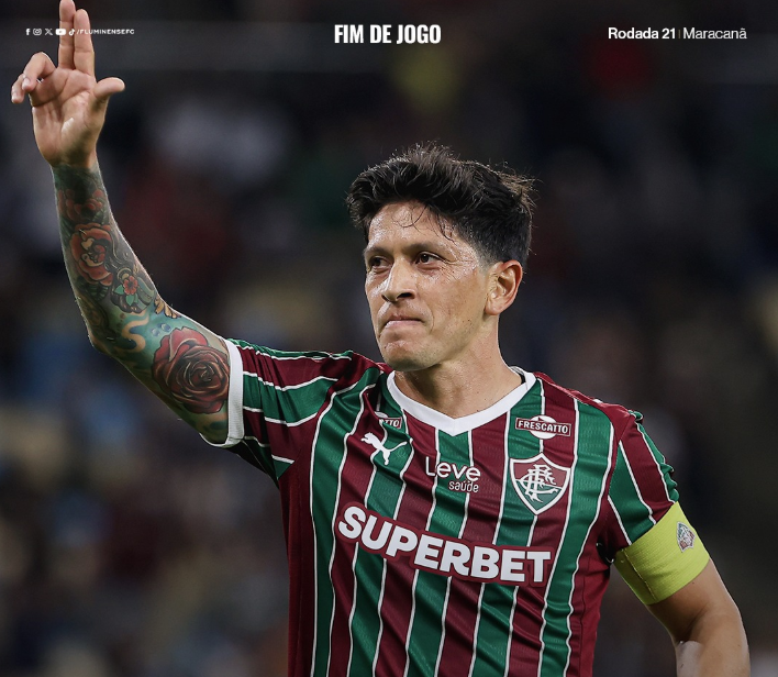 Cano reage à vitória do Fluminense sobre o Palmeiras e exalta torcida