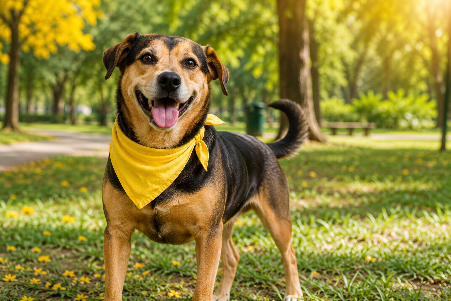 Cachorro com lenço amarelo no pescoço: entenda o significado