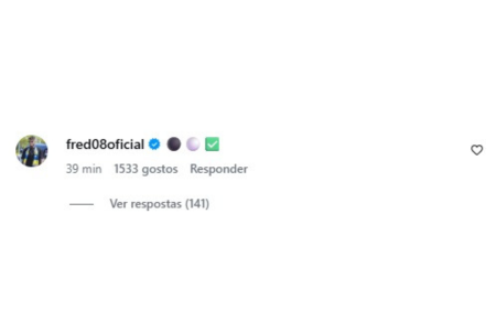 Fred nos comentários do post de Fabrizio Romano • Reprodução