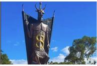 Estátua gigante em homenagem ao Diabo é construída no Ceará