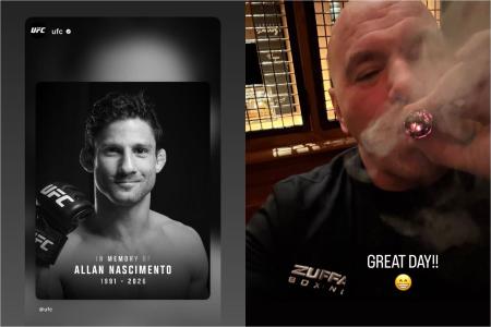 Sequência de stories de Dana White, presidente do UFC, no dia da morte de Allan 'Puro Osso' • Divulgação/UFC