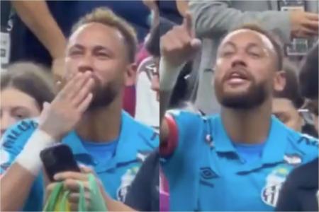 Neymar manda beijo a torcedor do Remo