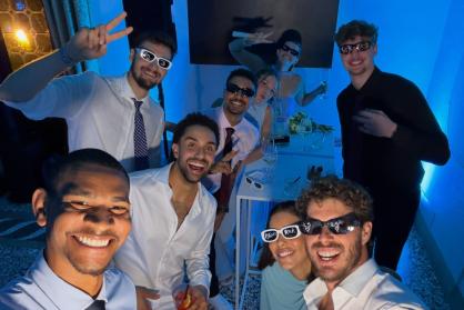 Jogadores da Seleção Brasileira Masculina de Vôlei no casamento de Lucarelli