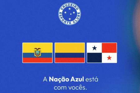 Cruzeiro presta solidariedade por terremotos em Equador, Colômbia e Panamá