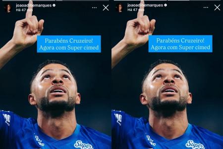 João Adibe celebrou a vitória do Cruzeiro sobre o Corinthians • Reprodução/João Adibe/Instagram