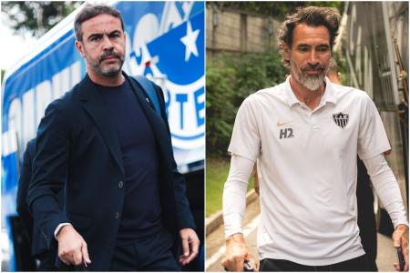 Artur Jorge, técnico do Cruzeiro. e Eduardo Dominguez, técnico do Atlético