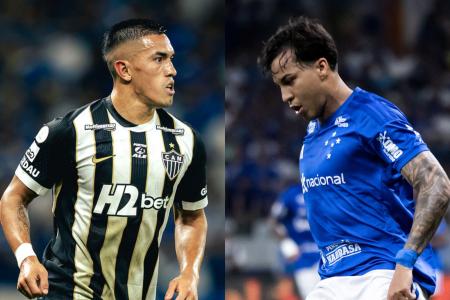 Tomás Cuello, atacante do Atlético. e Kaio Jorge, atacante do Cruzeiro