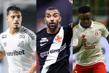 Jogadores de Santos, Vasco e Inter em ação pela Série A do Brasileiro