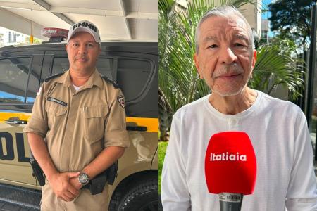 André Muniz, tenente Polícia Militar Rodoviária, e Silvestre Andrade, especialista em trânsito • Itatiaia/Fabiano Frade