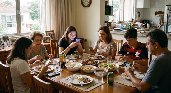 Distração à mesa pode levar pessoa a comer em excesso e levar à obesidade