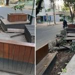 Parklet é destruído durante a madrugada no bairro Lourdes, em BH