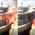 Vídeo: mulher pula em rio e homem corre entre chamas após explosão em barco no Amazonas
