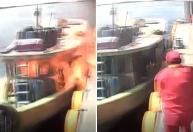 Vídeo: mulher pula em rio e homem corre entre chamas após explosão em barco no Amazonas