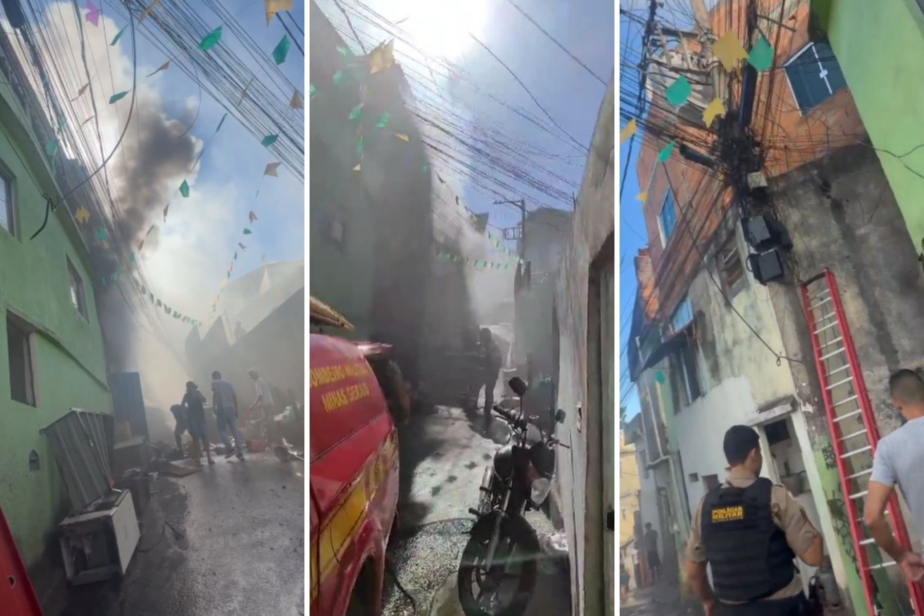 Crianças são resgatadas de incêndio por policiais militares em BH