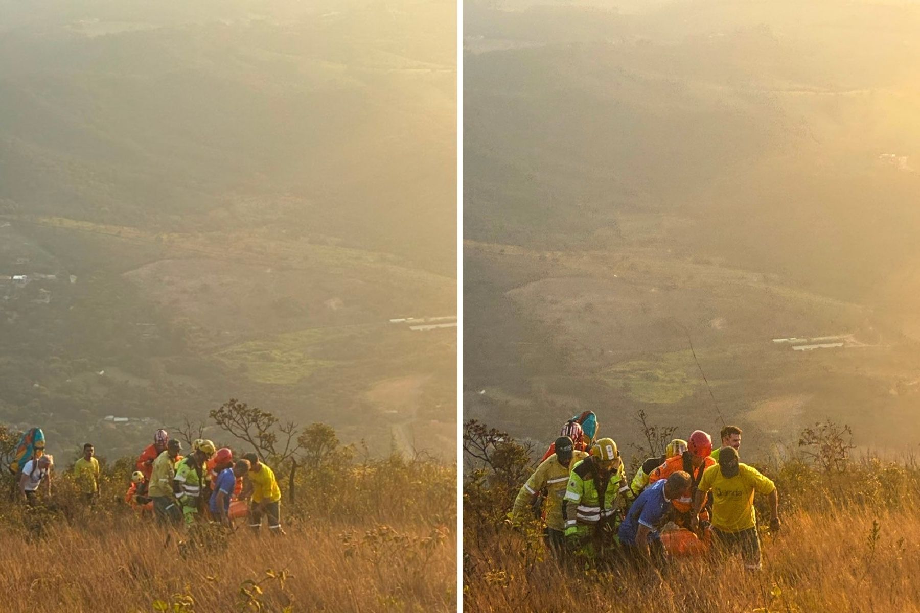 Mulher cai logo após saltar em voo de parapente no Topo do Mundo, em Brumadinho