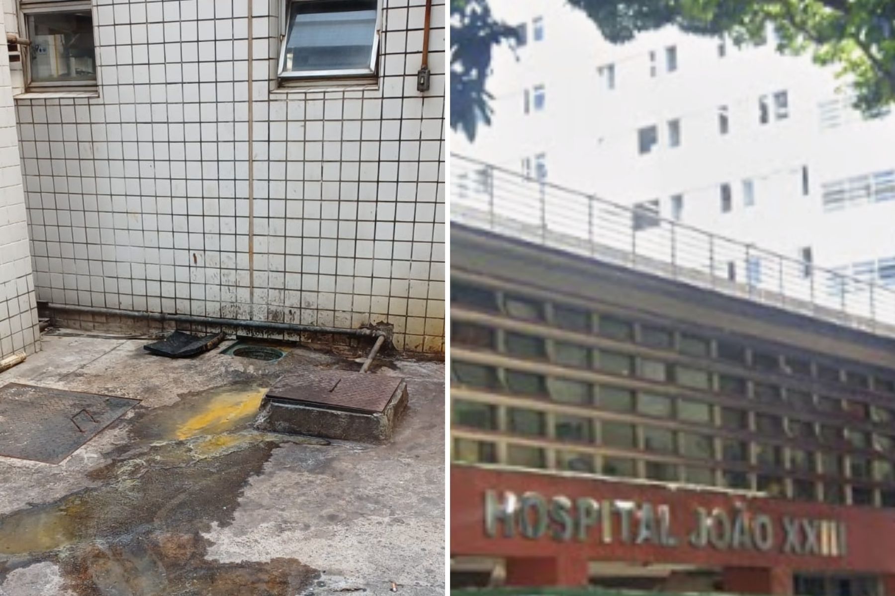Hospital João XXIII tem vazamento de esgoto nesta quinta-feira (13); veja imagens