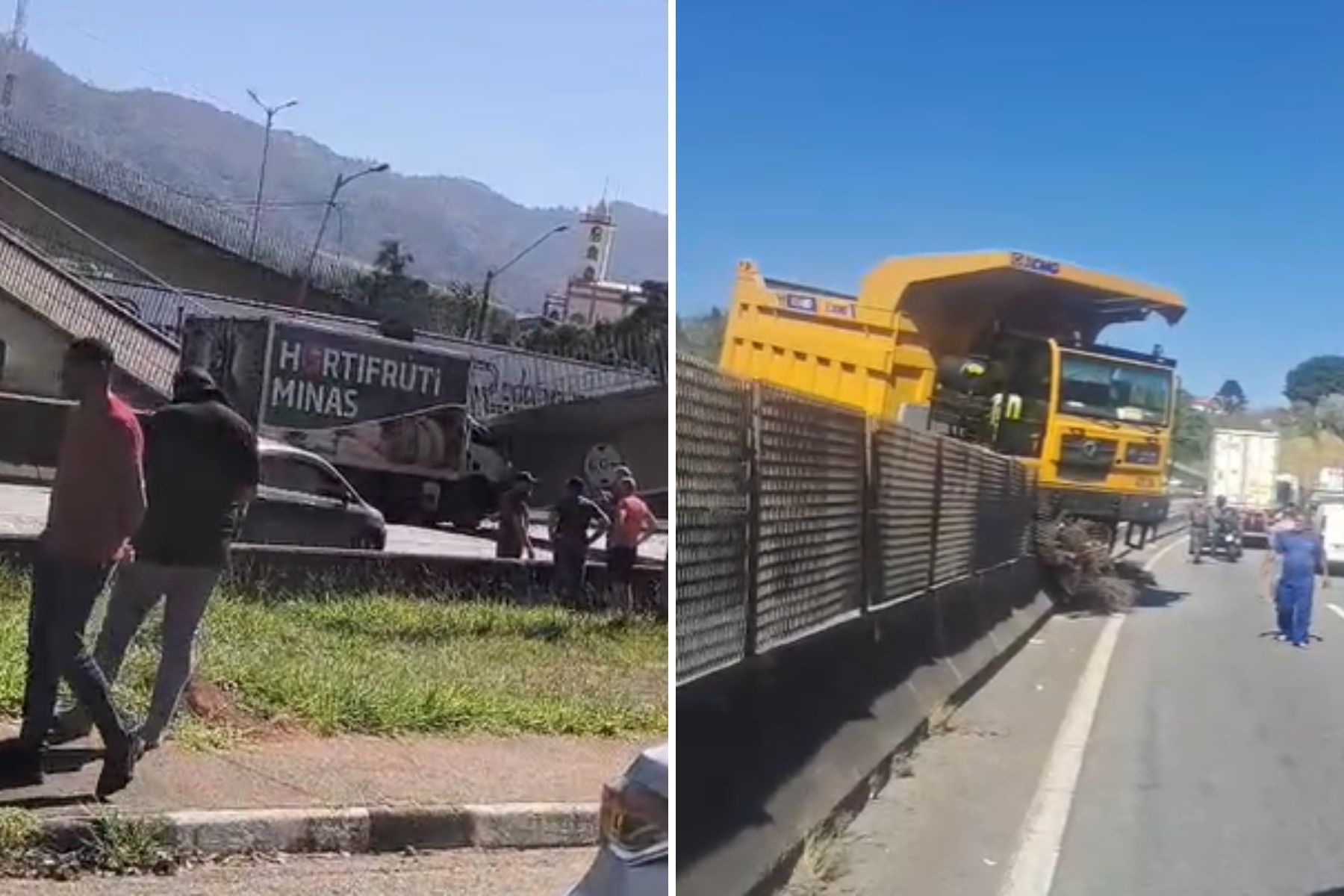 Veja como ficou a passarela que foi derrubada por caminhão na Rodovia Fernão Dias