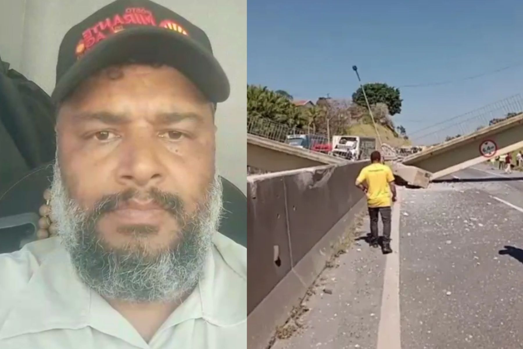 ‘Livramento’, diz caminhoneiro que escapou de queda de passarela na Fernão Dias