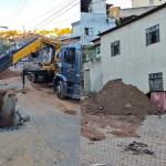 Rompimento de adutora da Copasa: rua está interditada para obras