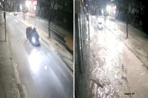 Veja momento em que adutora da Copasa rompe e alaga Av. Barão Homem de Melo