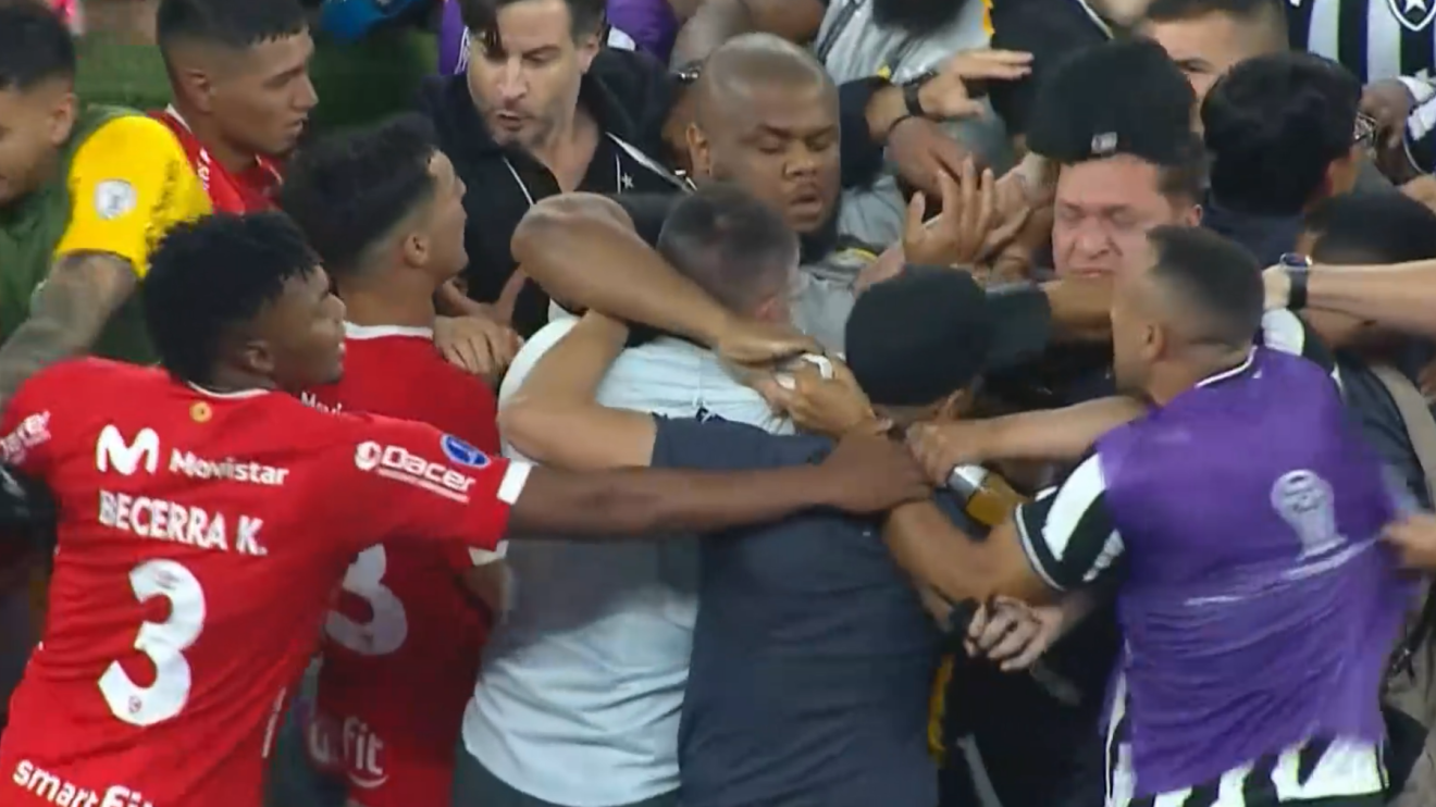 Jogadores do Botafogo partem para cima de treinador do Cienciano após eliminação
