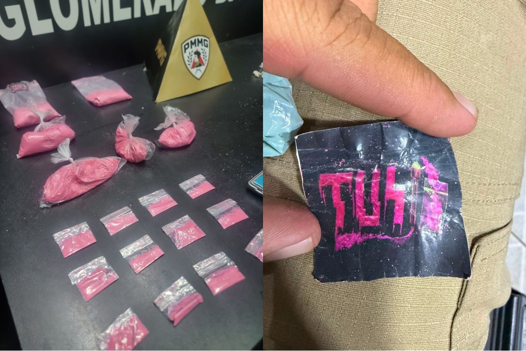 'Cocaína rosa' avaliada em R$ 300 mil é apreendida pela PM no Aglomerado da Serra, em BH
